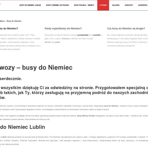 Lublin - przewóz busem do niemiec