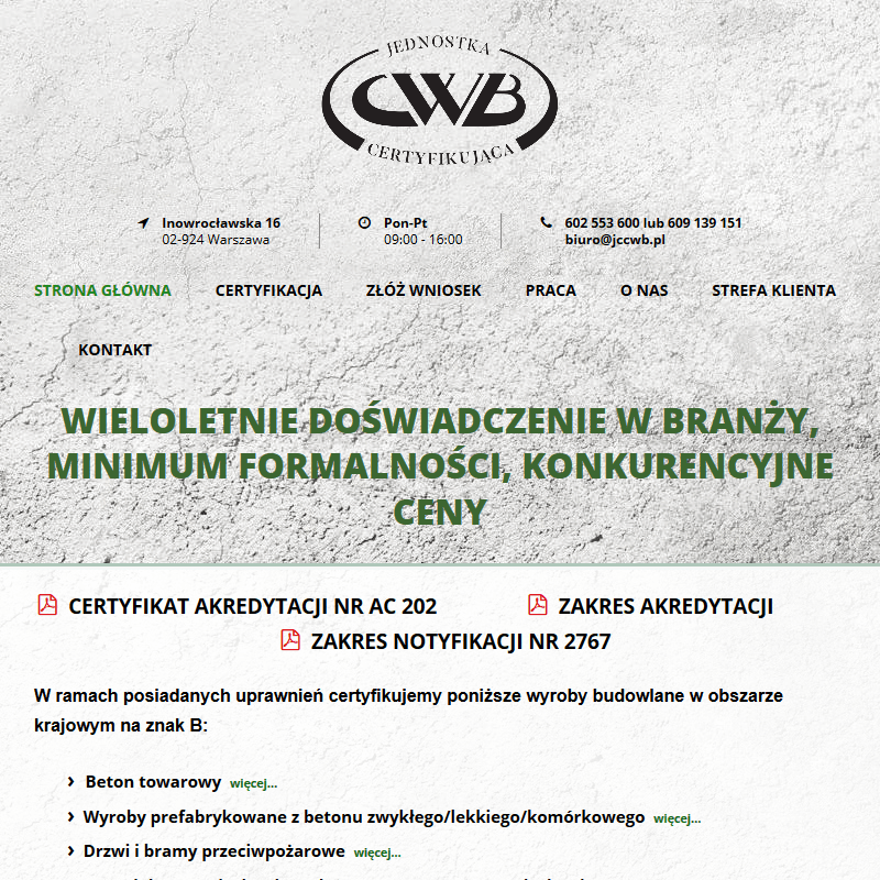 Jednostka certyfikująca cwb w Warszawie